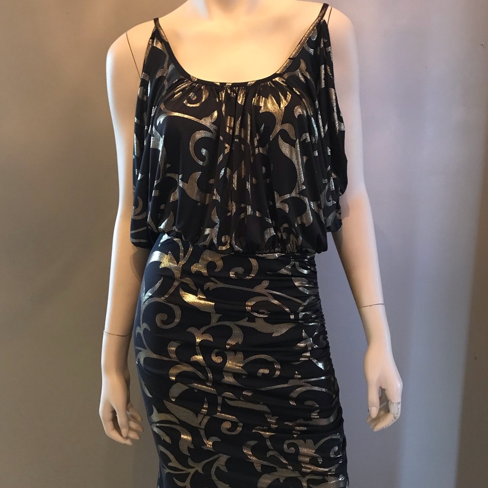 Black and gold dress